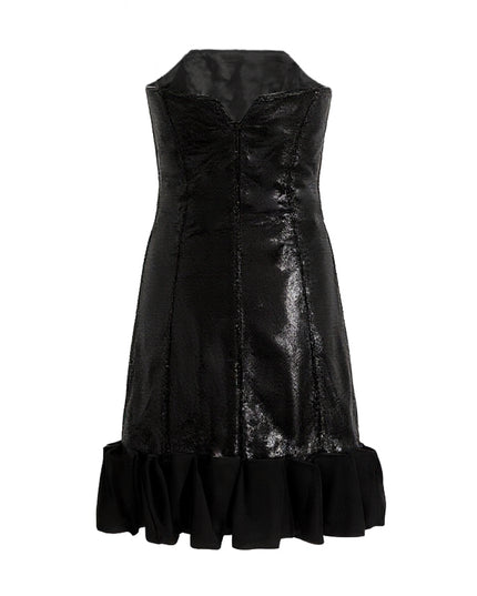 kids atelier tulleen Black Satin Strapless Dress