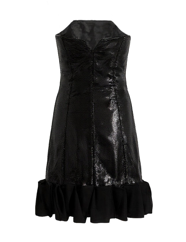 kids atelier tulleen Black Satin Strapless Dress