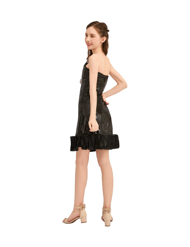 kids atelier tulleen Black Satin Strapless Dress