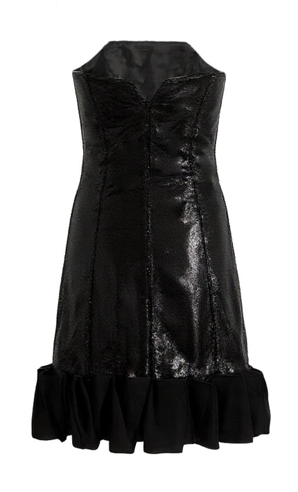 kids atelier tulleen Black Satin Strapless Dress