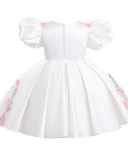 kids atelier tulleen White Noeline Floral Appliqué Dress