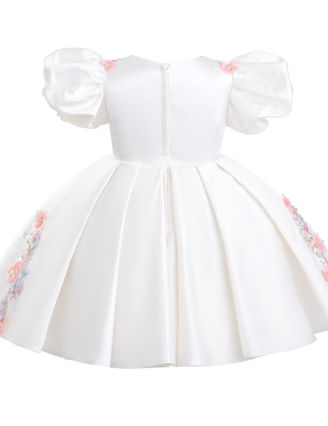kids atelier tulleen White Noeline Floral Appliqué Dress