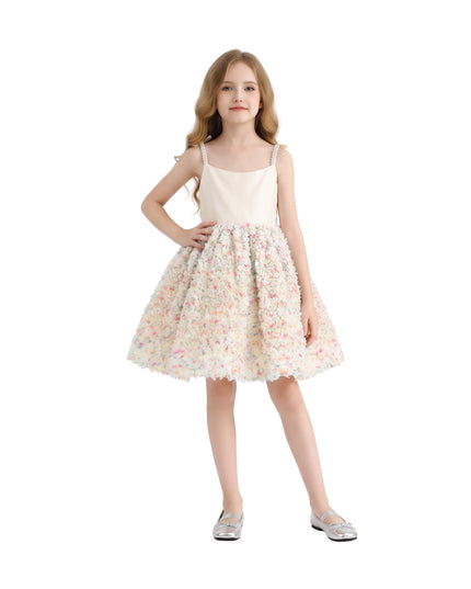 kids atelier tulleen Cream Fiorabelle Floral Petal Occasion Dress