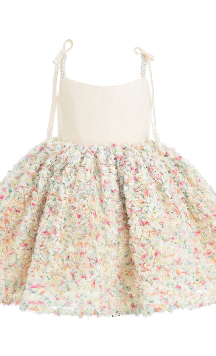 kids atelier tulleen Cream Fiorabelle Floral Petal Occasion Dress