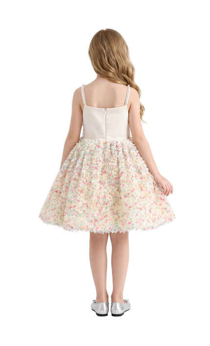 kids atelier tulleen Cream Fiorabelle Floral Petal Occasion Dress