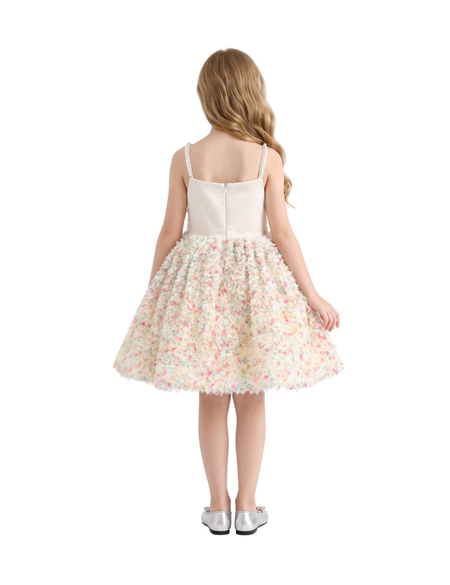 kids atelier tulleen Cream Fiorabelle Floral Petal Occasion Dress