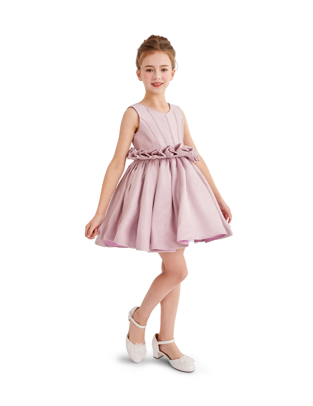 kids atelier tulleen Purple Ruffle Waist Formal Dress