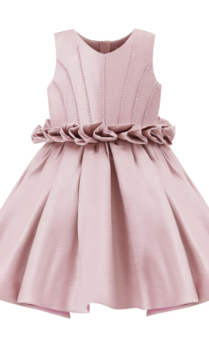 kids atelier tulleen Purple Ruffle Waist Formal Dress