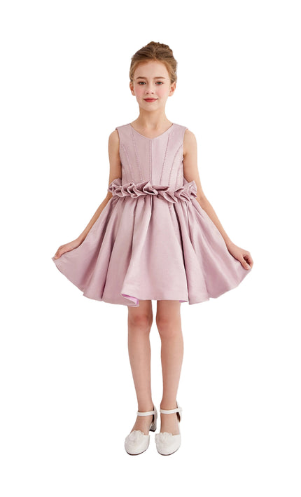 kids atelier tulleen Purple Ruffle Waist Formal Dress