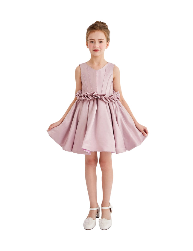 kids atelier tulleen Purple Ruffle Waist Formal Dress