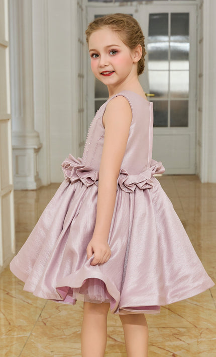 kids atelier tulleen Purple Ruffle Waist Formal Dress