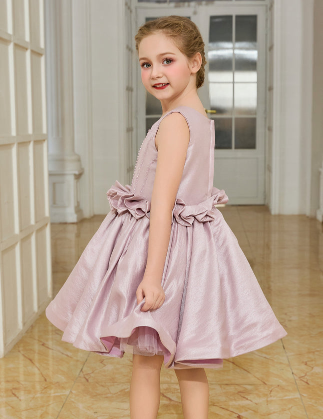 kids atelier tulleen Purple Ruffle Waist Formal Dress