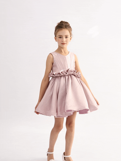 kids atelier tulleen Purple Ruffle Waist Formal Dress