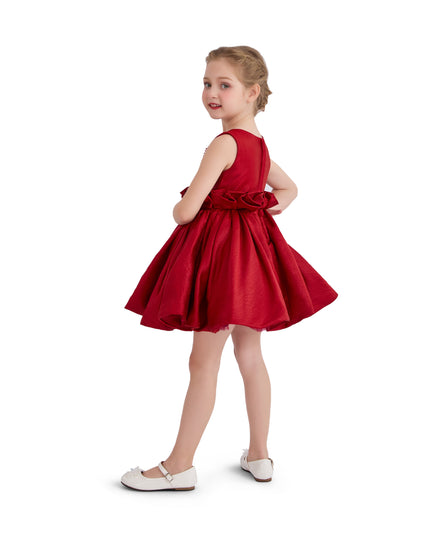 kids atelier tulleen Red Ruffle Waist Formal Dress