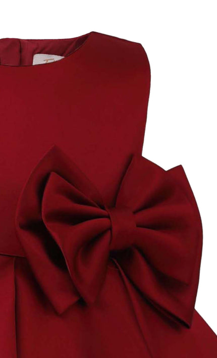 kids atelier tulleen Burgundy Canyonelle Bow Waist Dress