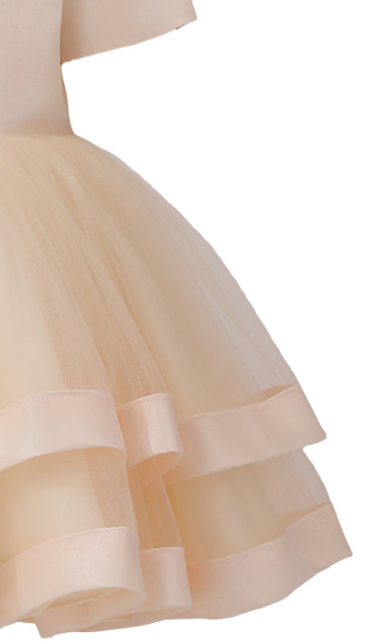 kids atelier tulleen Champagne Suttona Satin Bow Dress