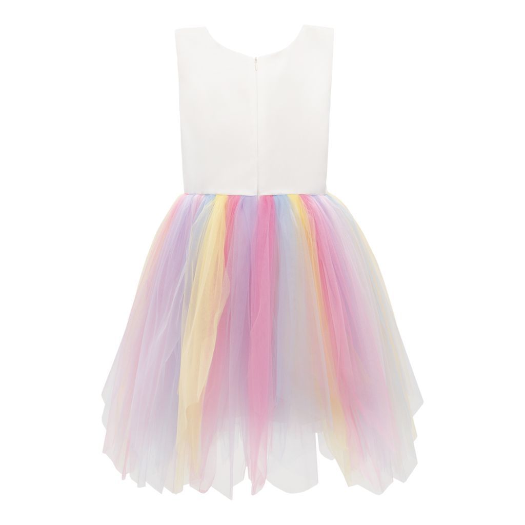 Dress with Tulle Skirt - White/unicorn - Kids