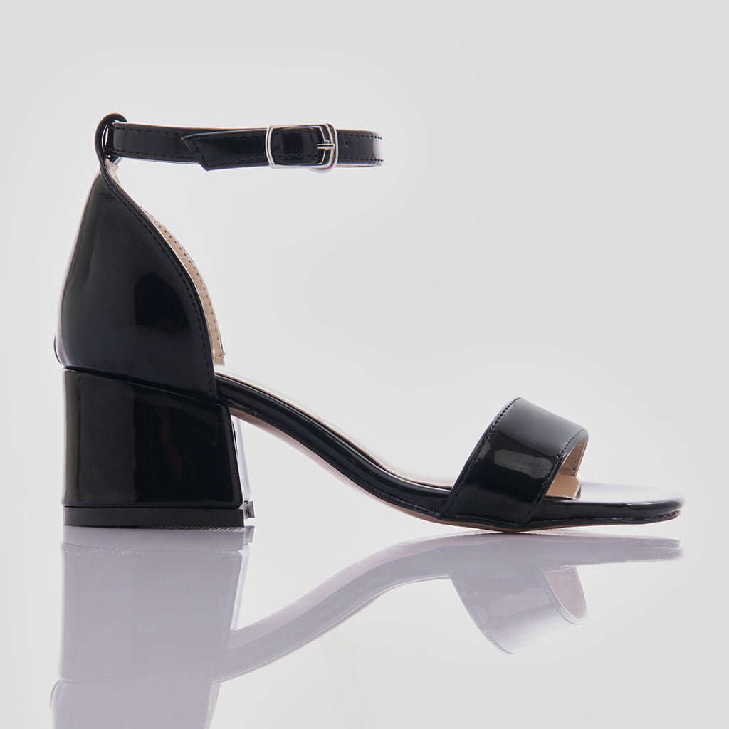 Jenne - Black Metallic | Elegant lace-up heel | Fluevog Shoes