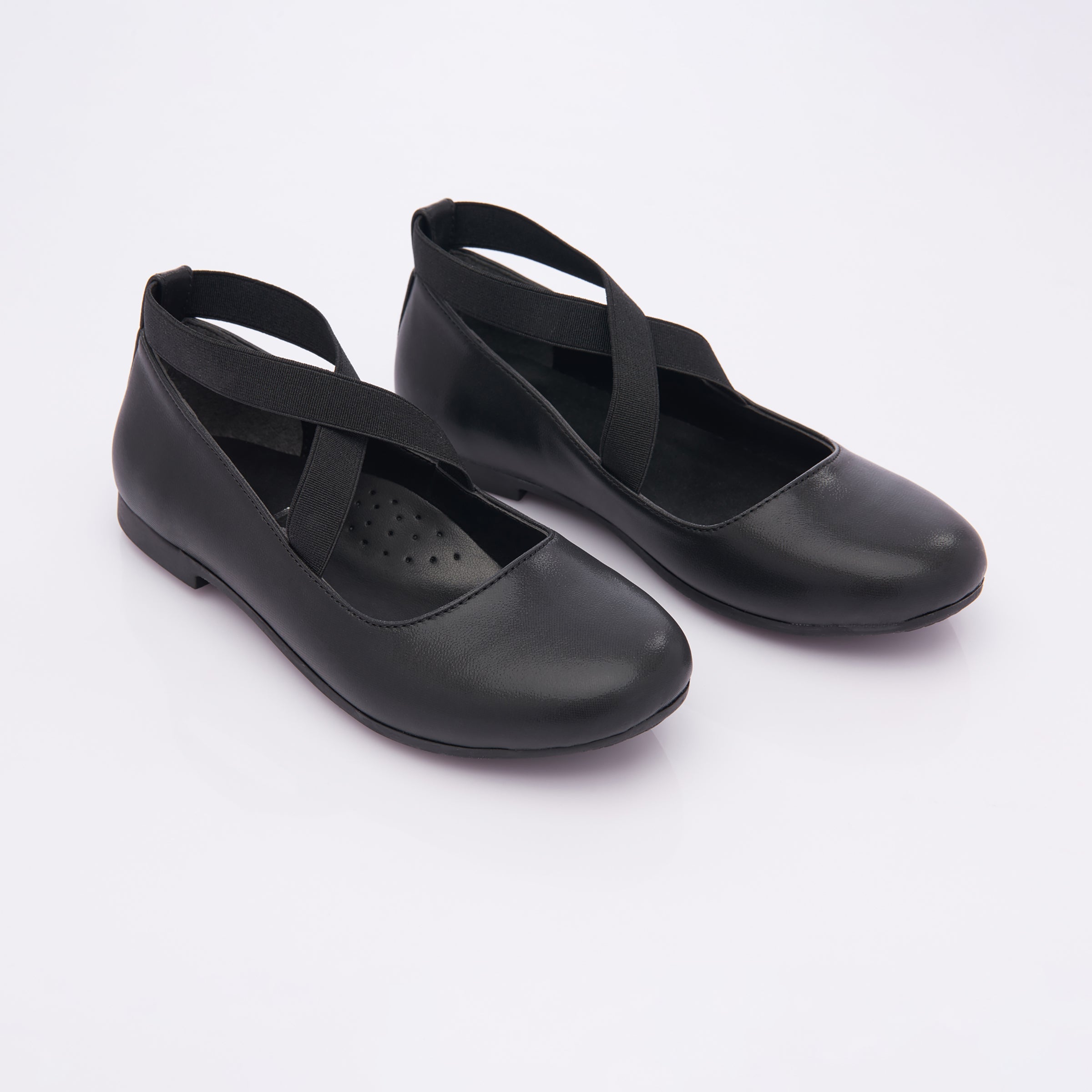 perla-v3-v50b-Black Satin Ballerina Flats
