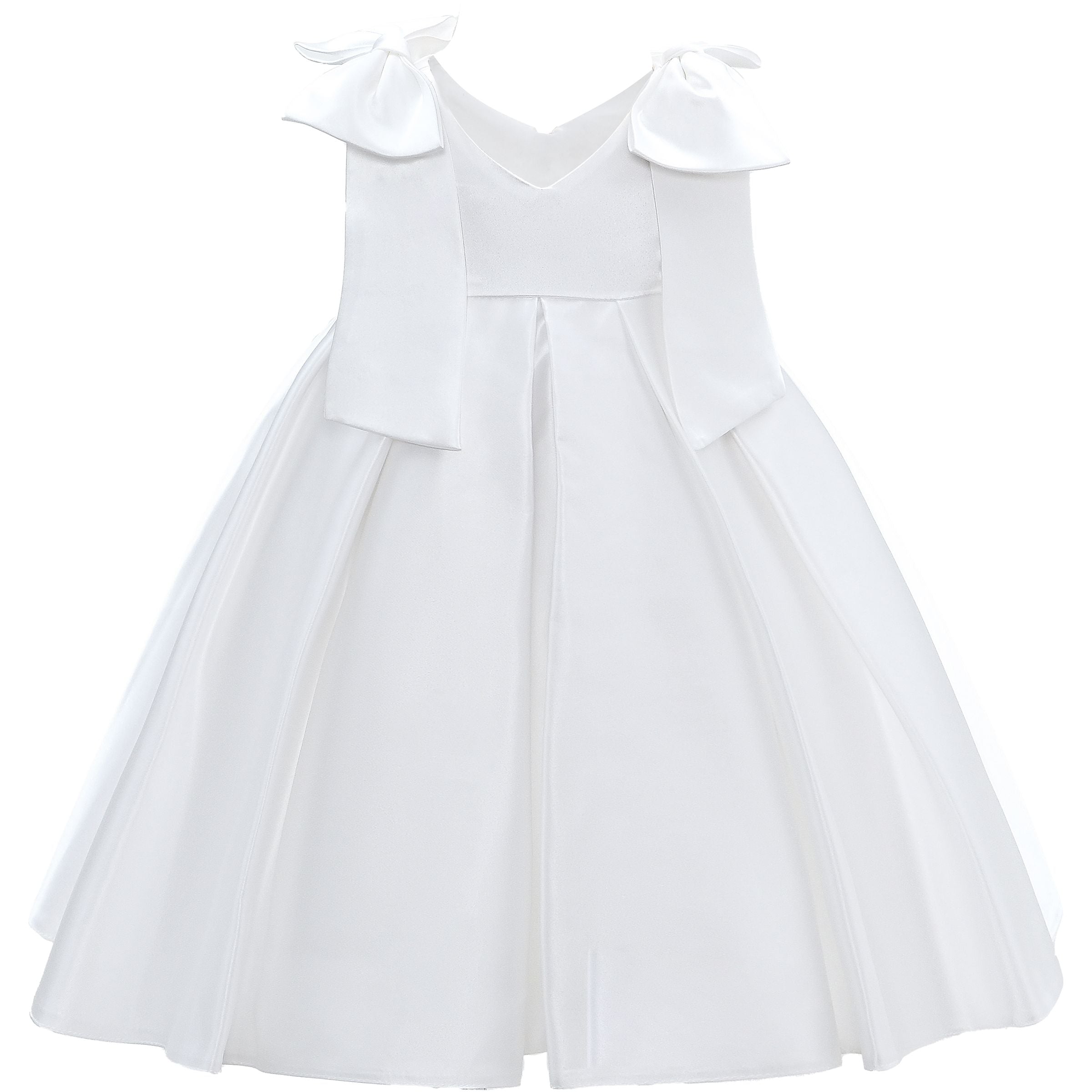 One Shoulder Flower Little Girl White Dress | Perfect Birthday Dress
