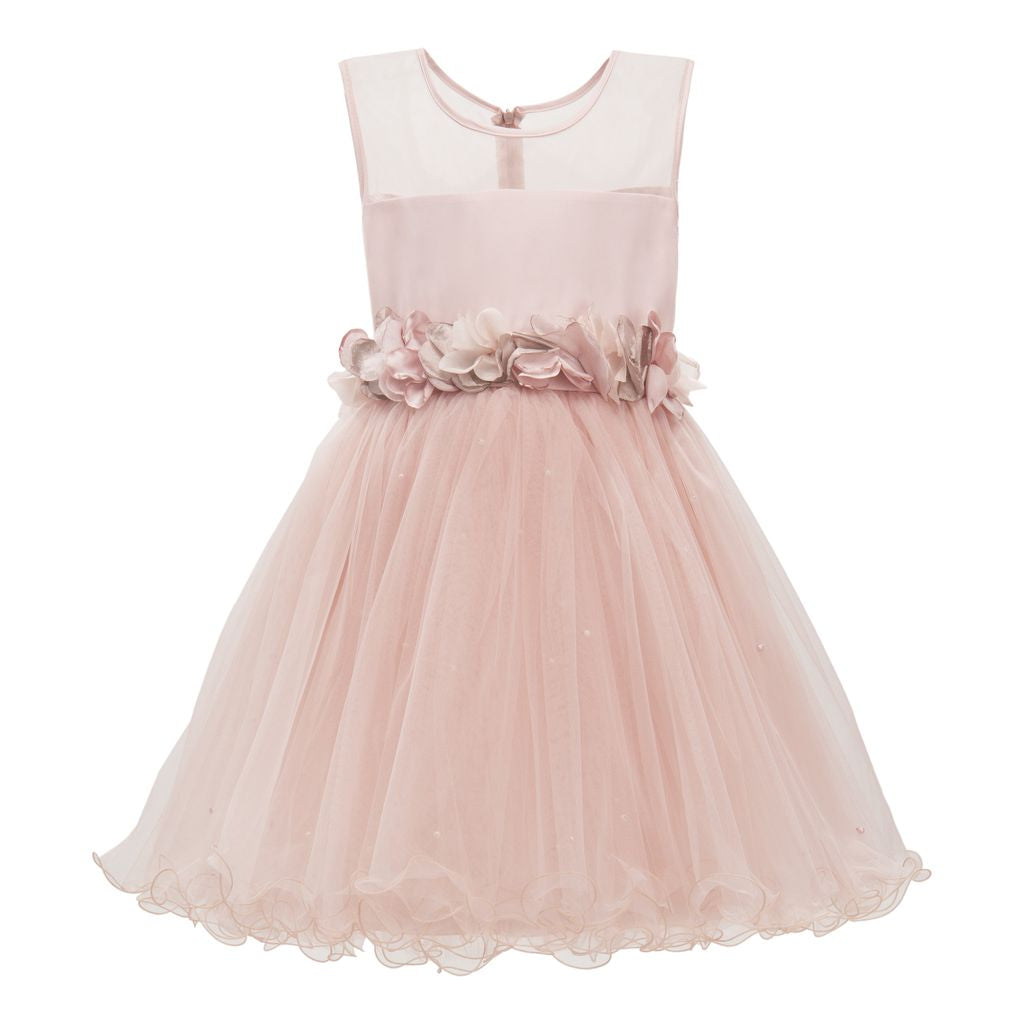 Tulleen floral-appliqué tulle dress - Pink