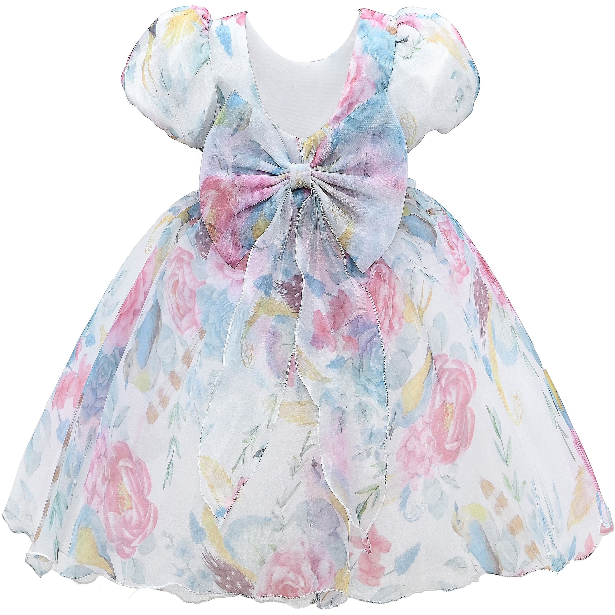 Tulleen Pink Juliana Puff Shoulder Bow Dress 1y / Pink