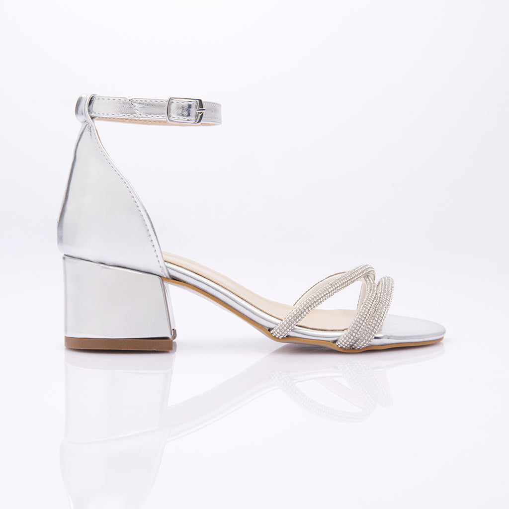 Small Size 32-43 Elegant Bling Silver Block High Heels Wedding Shoes Summer  Slides Platform 2024 Women's Slippers Office Model - AliExpress