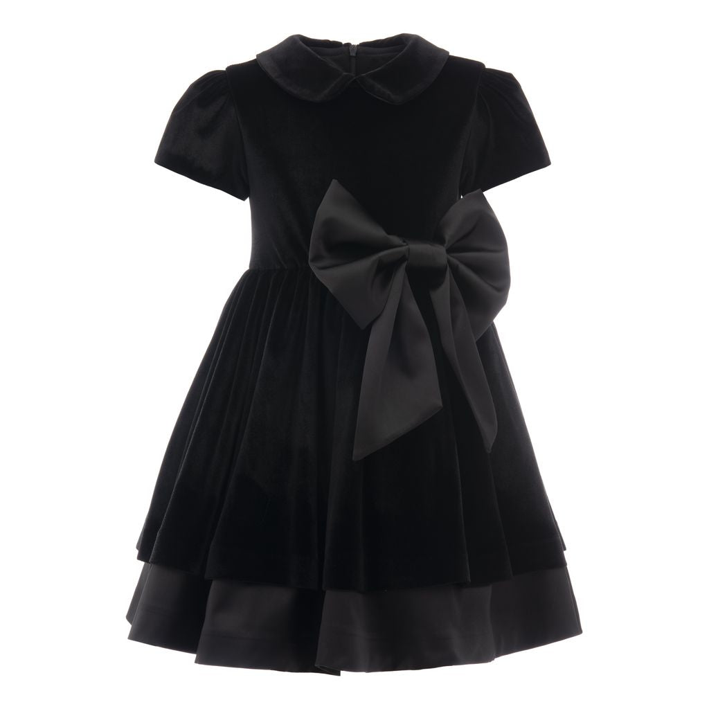 kids-atelier-tulleen-kid-girl-black-velvet-bow-jersey-dress-th-2101-black