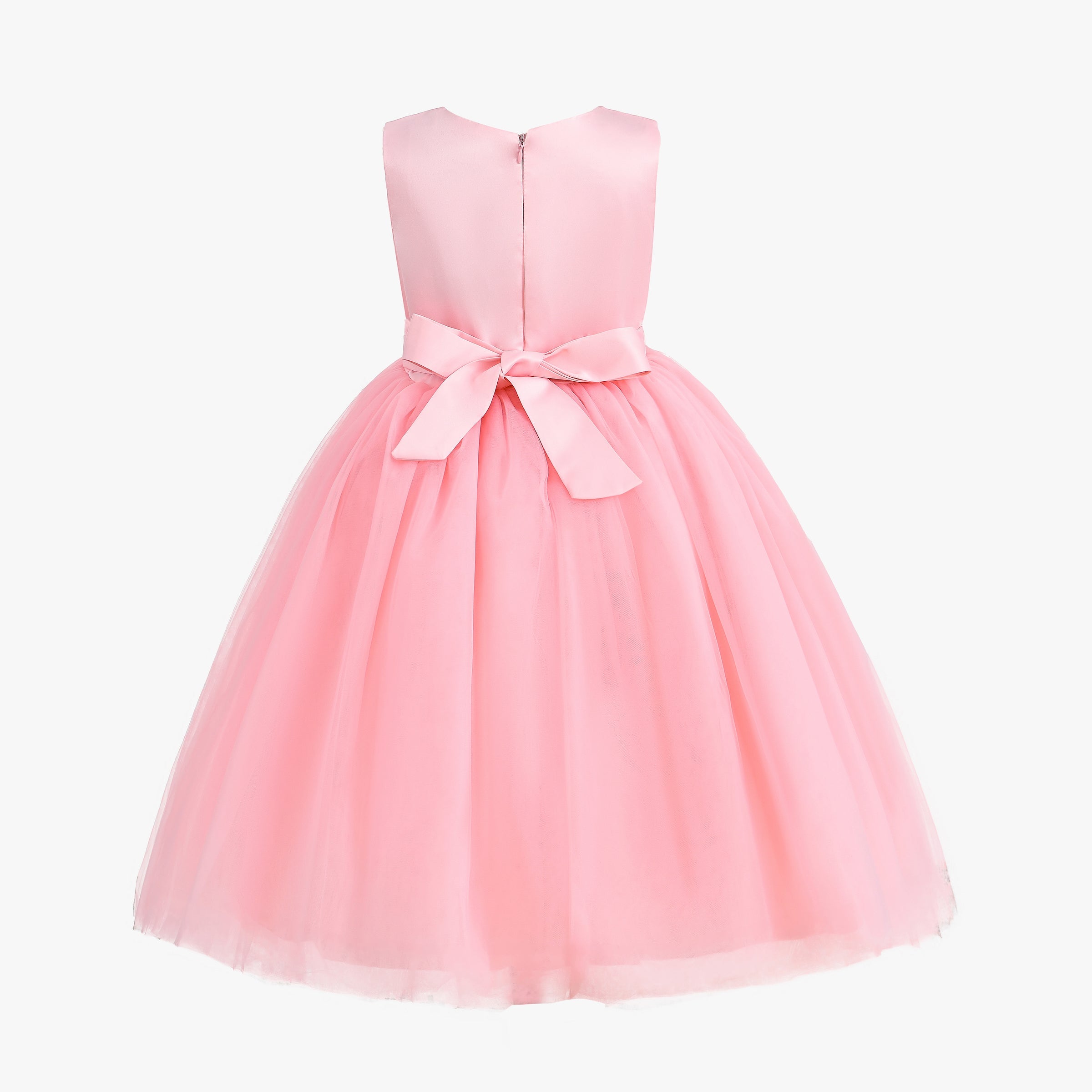 Tulleen Pink Juliana Puff Shoulder Bow Dress 1y / Pink